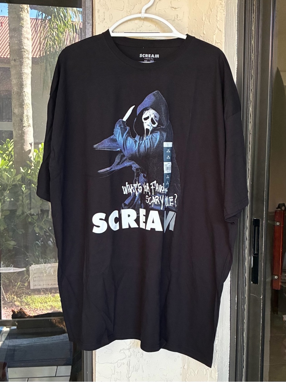 Scream Ghost Face "What's Your Favorite Scary Movie?" Black T-Shirt - Size 3XL - Picture 4 of 4